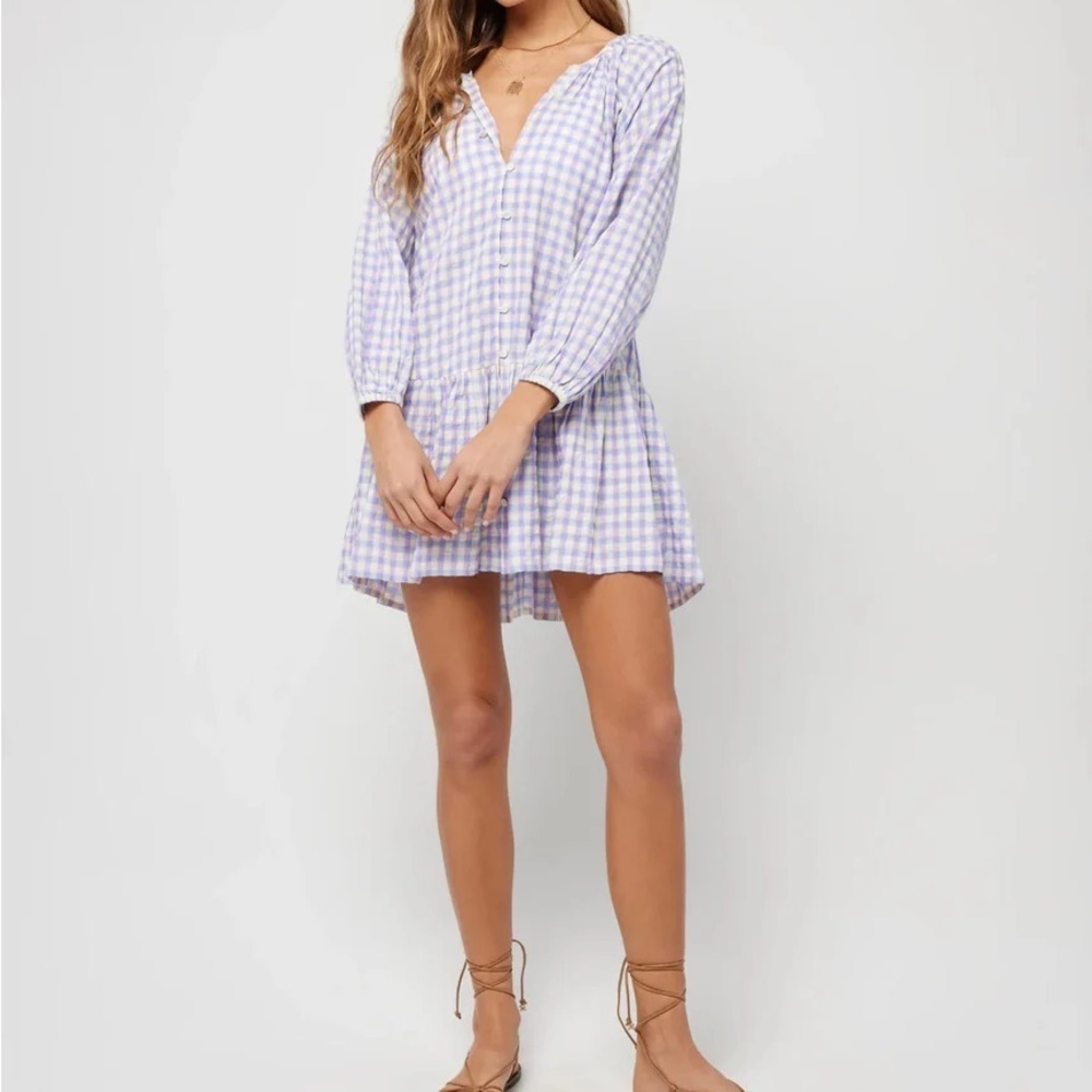 NWT L*Space Vida Dress in Park Slope Gingham - Picture 2 of 12